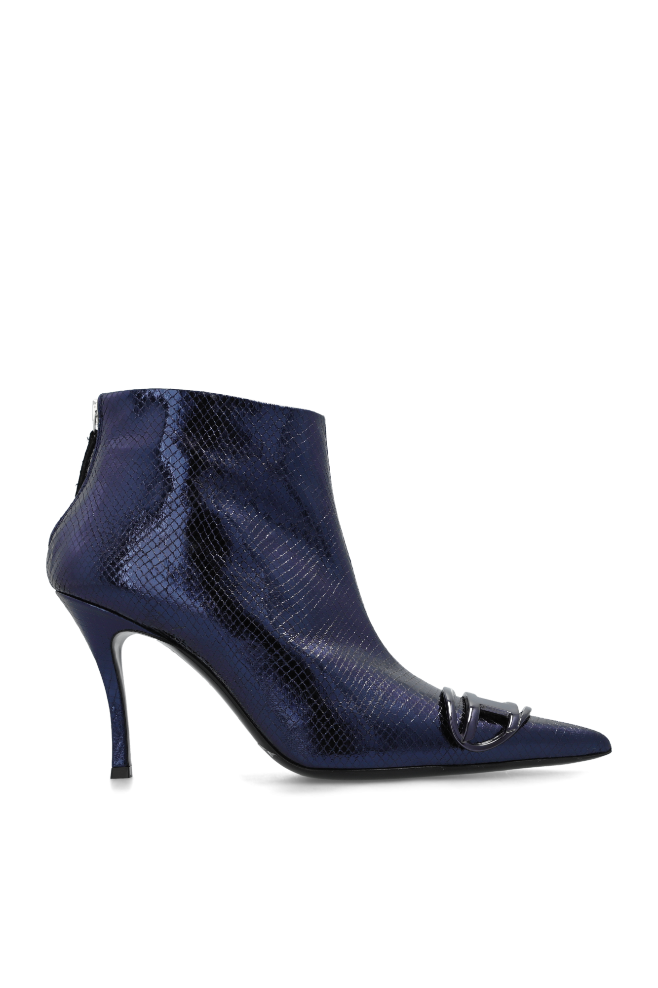 Navy blue kitten heel best sale ankle boots